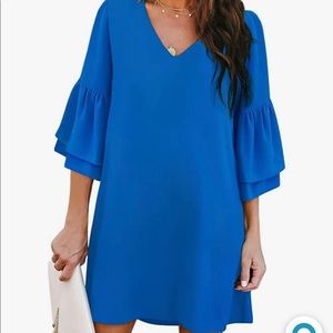 V neck shift dress